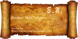 Bodor Márton névjegykártya
