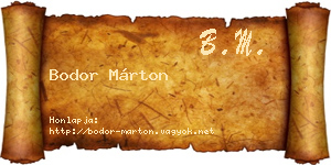 Bodor Márton névjegykártya