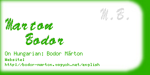 marton bodor business card