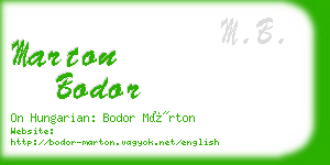 marton bodor business card